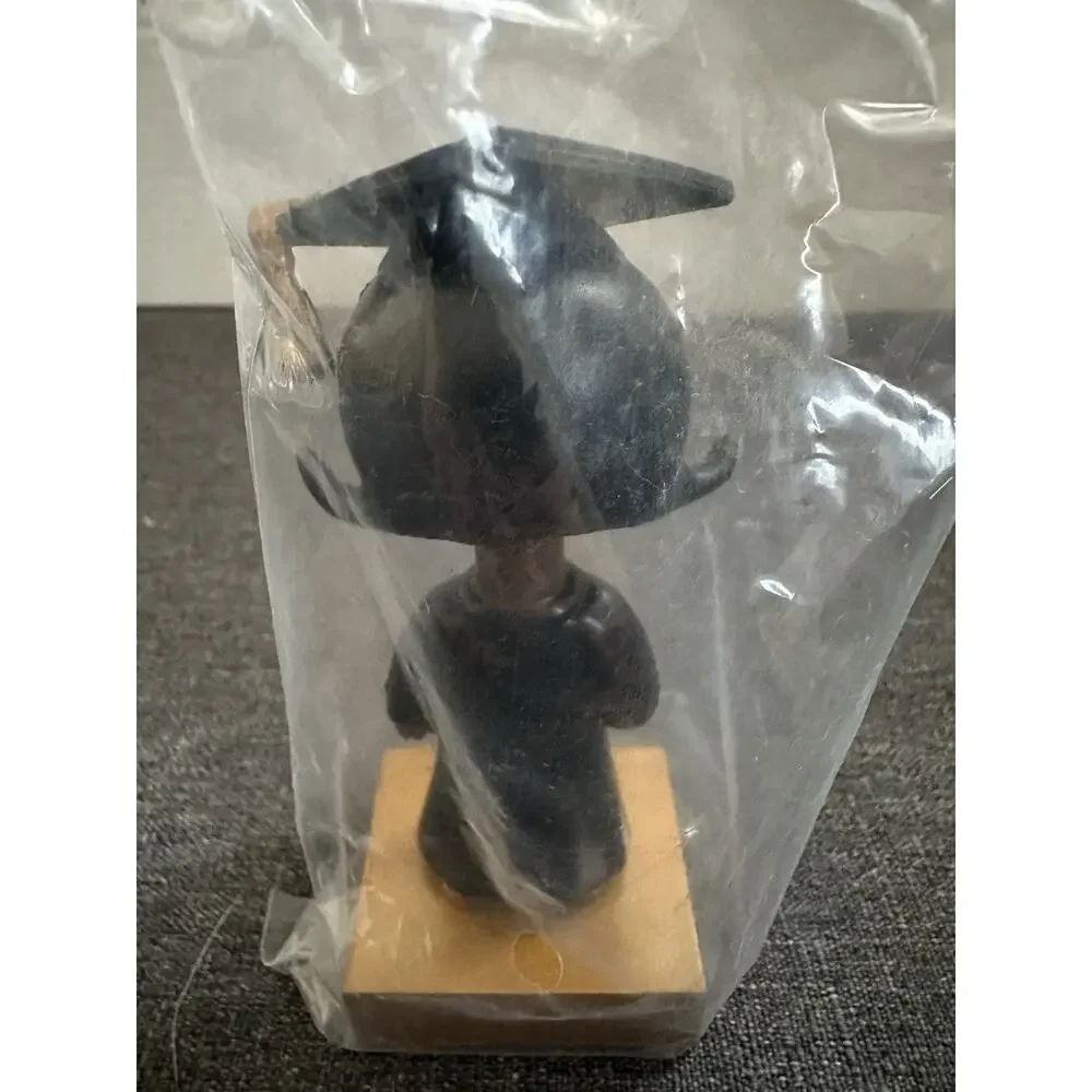 Graduation Photo Holder Bobblehead Girl Black Gown Diploma Picture Frame 4.5”